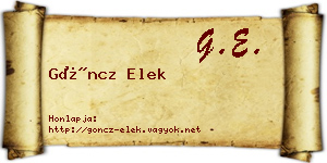 Göncz Elek névjegykártya