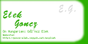 elek goncz business card